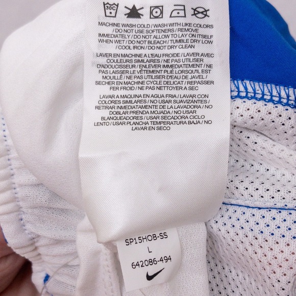 Nike Anchor Running Shorts Mens Large Blue White Mesh Brief Drawstring Lined New - Picture 11 of 11